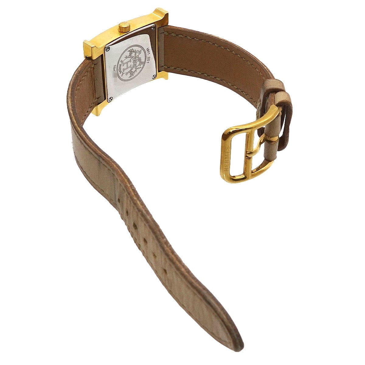 Luxury Promise Japan HERMES H Watch HH1 201 Quartz Gray Dial Ladies Watch 90301368