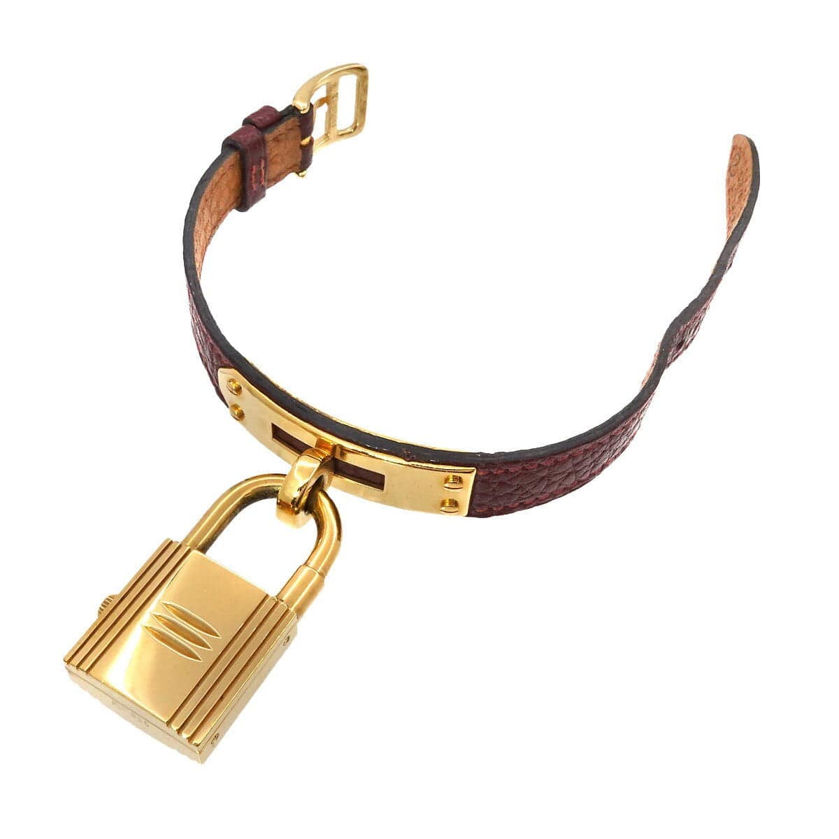 Luxury Promise Japan HERMES Kelly Watches Quartz bordeaux Dial Vintage Cadena Ladies 90285279