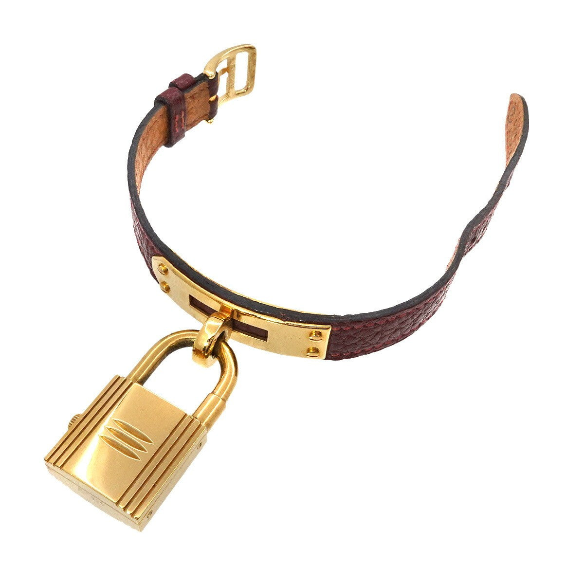 Luxury Promise Japan HERMES Kelly Watches Quartz bordeaux Dial Vintage Cadena Ladies 90285279