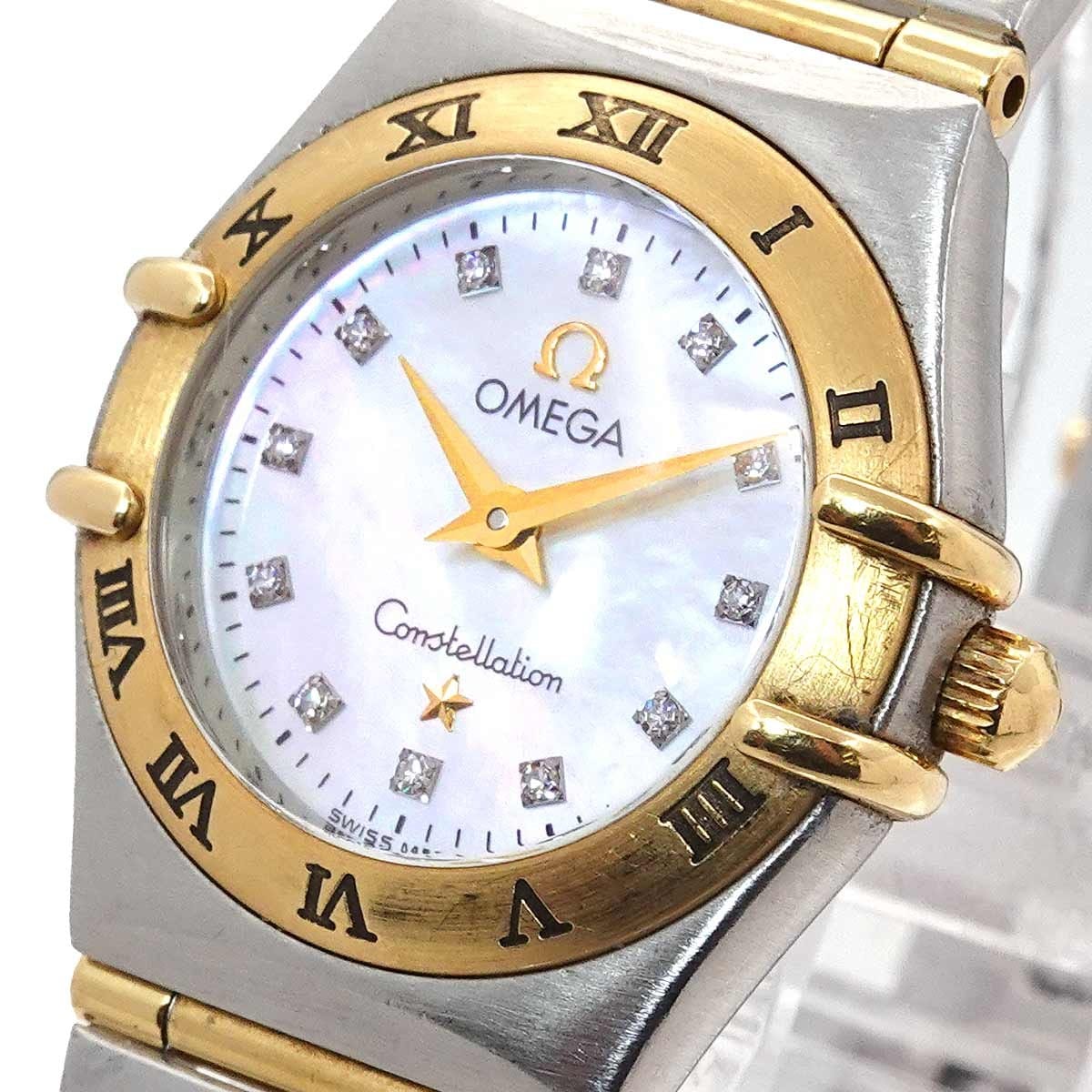 Luxury Promise Japan OMEGA Constellation mini 1262.75 12P Diamond 750 YG White Shell Dial 90301235