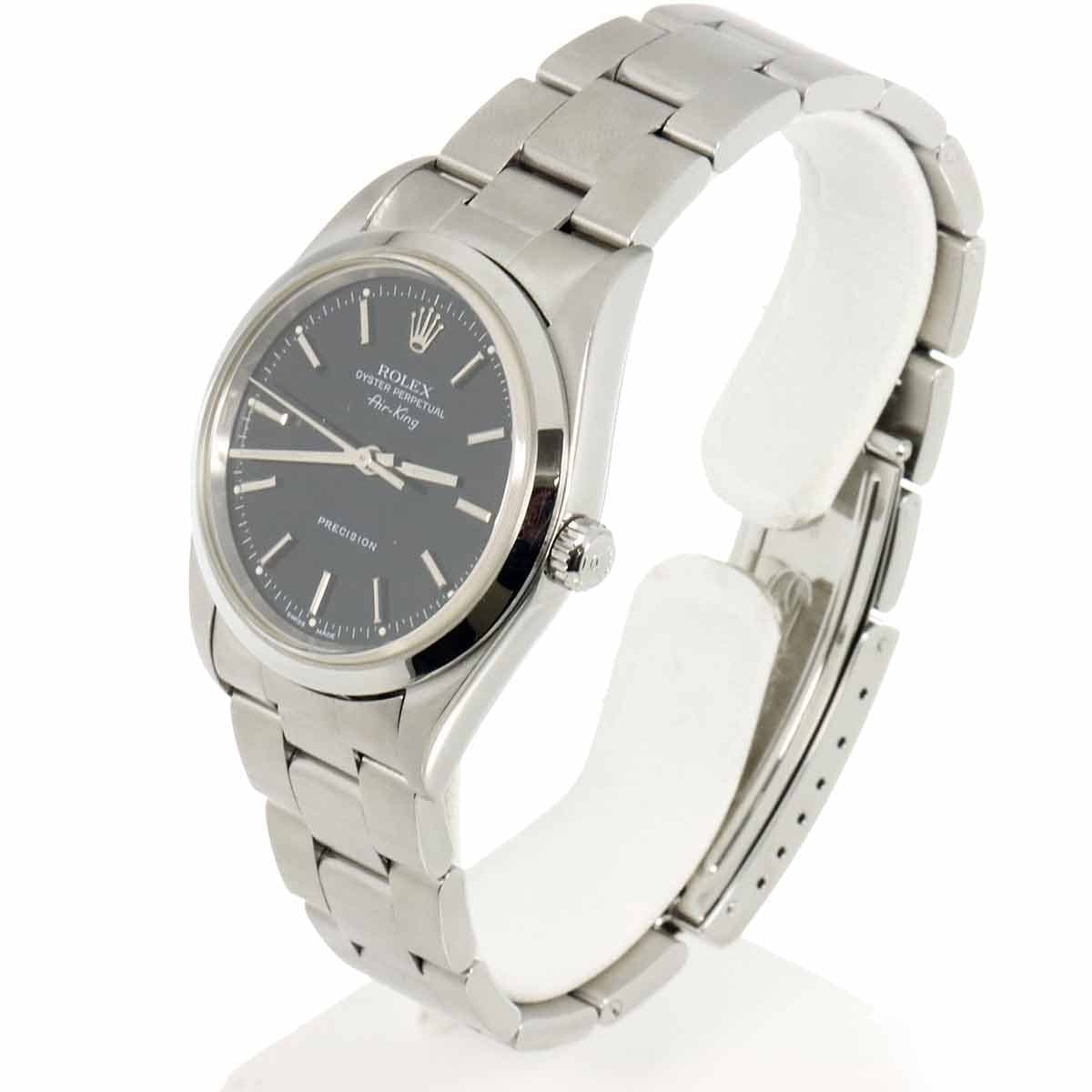 Luxury Promise Japan ROLEX Air King 14000 Serial A Automatic Black Dial Mens Watch 90302577