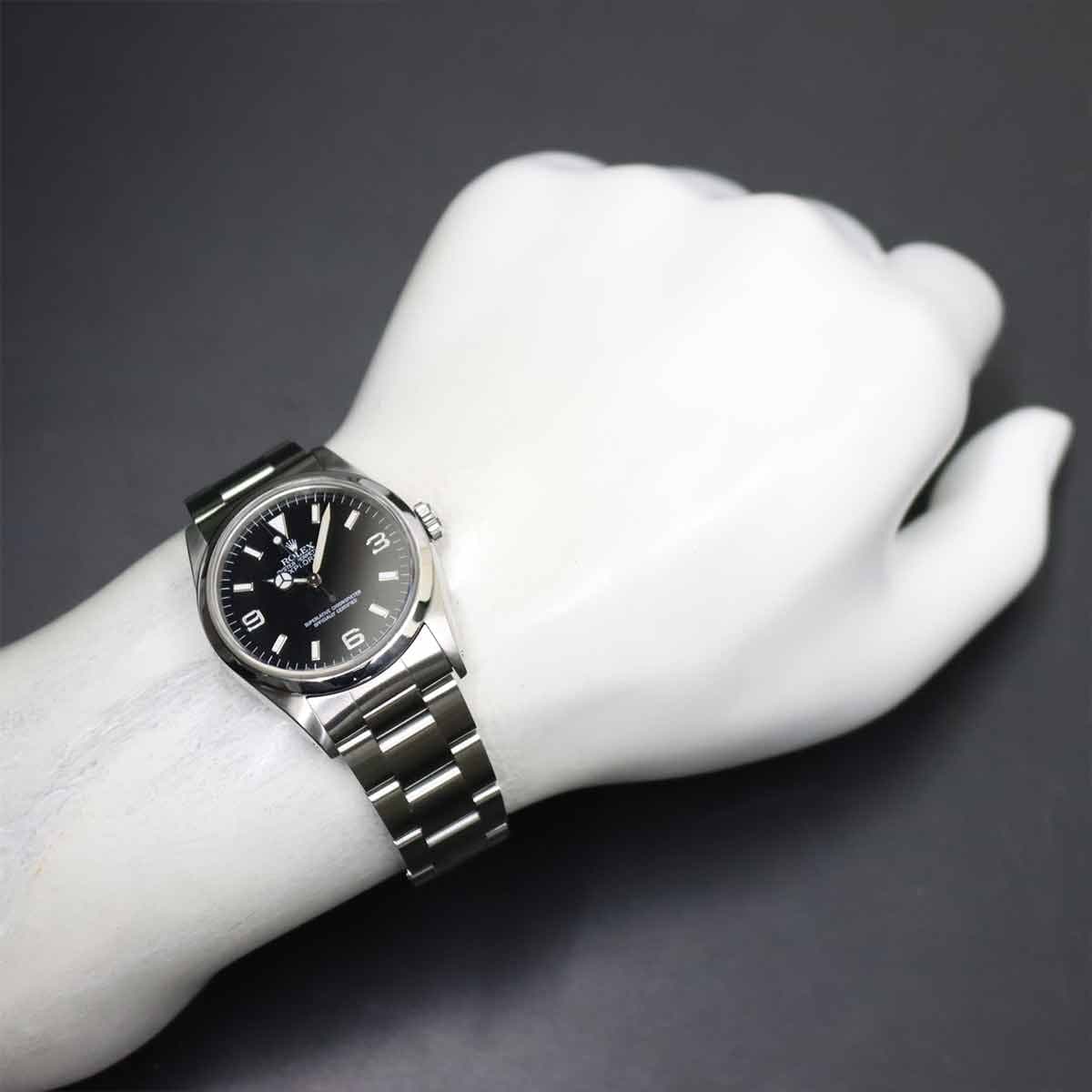 Luxury Promise Japan ROLEX Explorer 1 14270 Serial X Automatic Black Dial Mens Watch 90307663