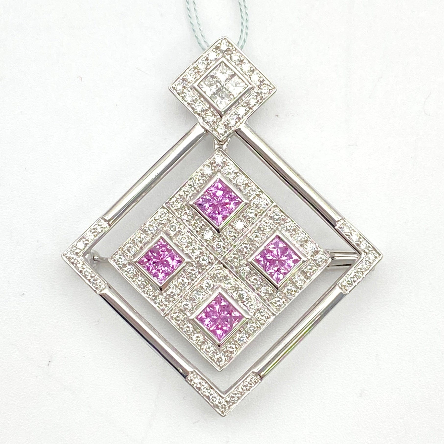 Luxury Promise Japan K18 Pink Sapphire Pen Brooch PS1.26 D1.33 13.1g 52905