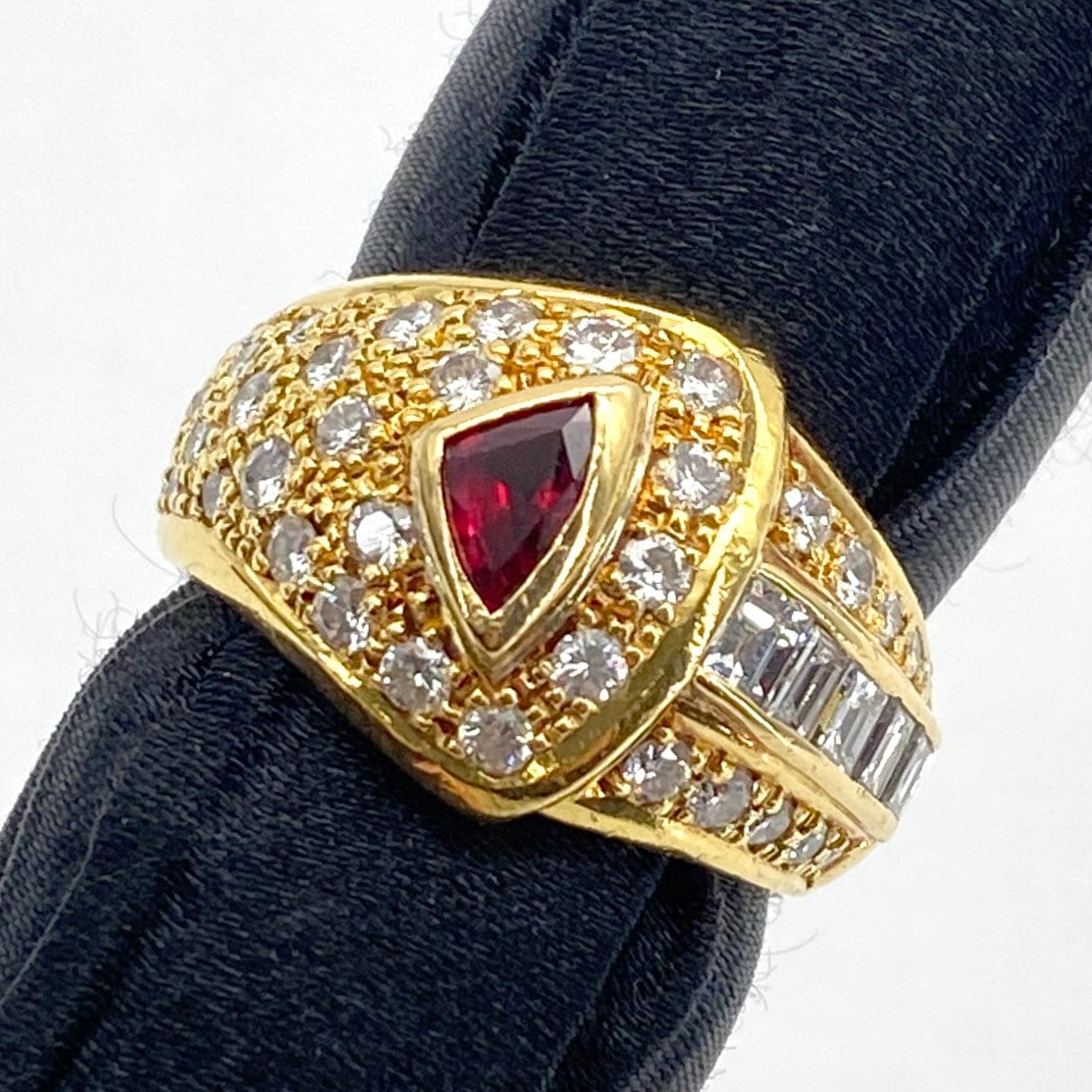 Luxury Promise Japan K18 Ruby Ring R0.39 D1.23 11.2g US5.75 53082