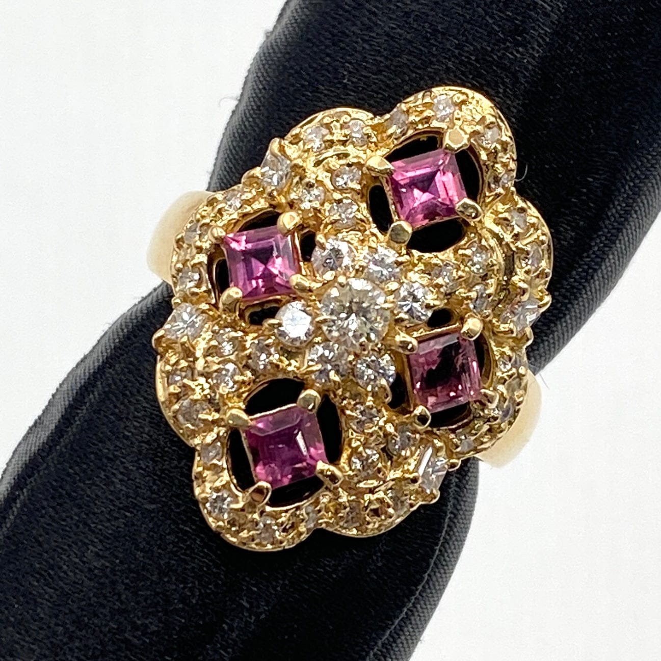 Luxury Promise Japan K18 Sapphire Ring SA 0.62 DA 0.70 6.9g US6 26-5019-0
