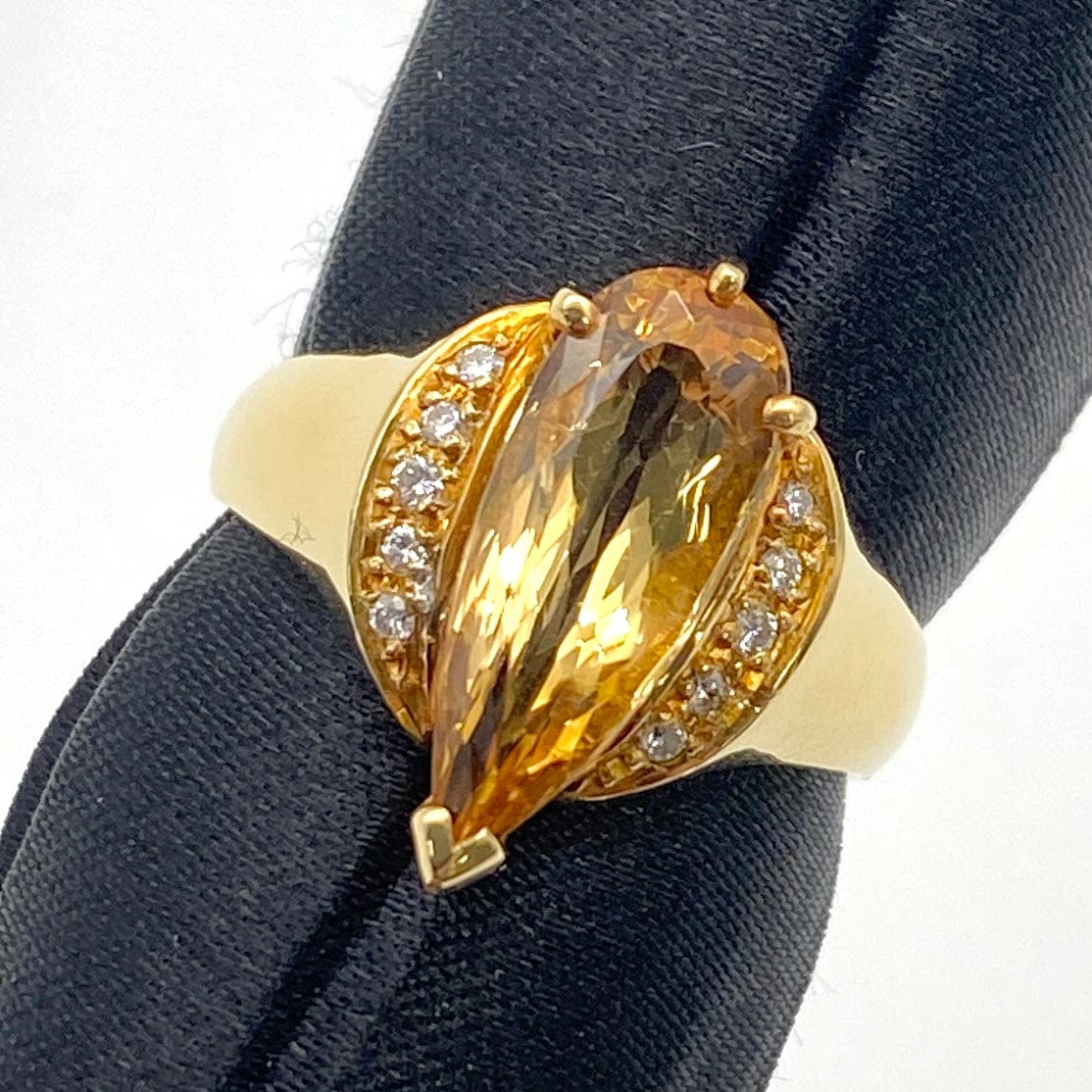 Luxury Promise Japan K18 Topaz Ring TOP3.26 D0.07 6.8g US6.25 53064