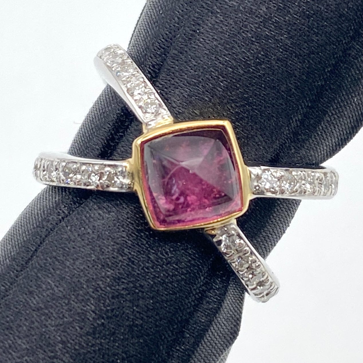 Luxury Promise Japan K18 Tourmarine Ring TM 1.58 DA 0.40 6.9g US 6 25-67018-0