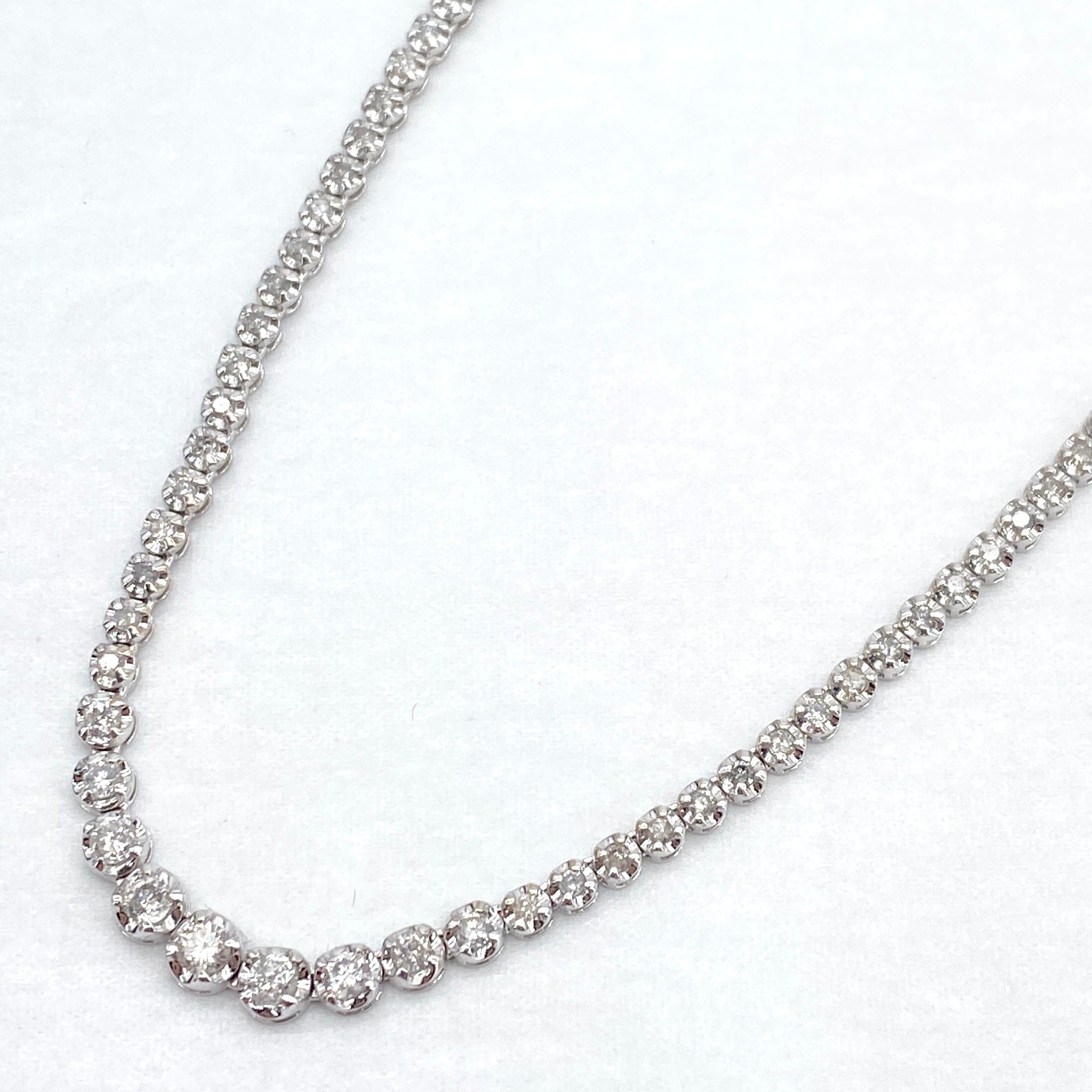 Luxury Promise Japan K18WG Diamond Necklace D3.00 13.2g 53234
