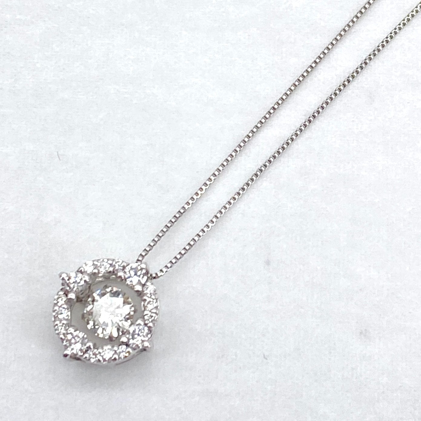 Luxury Promise Japan K18WG Diamond Penneck Necklace, D0.3, D0.23, 2.5g, 54213
