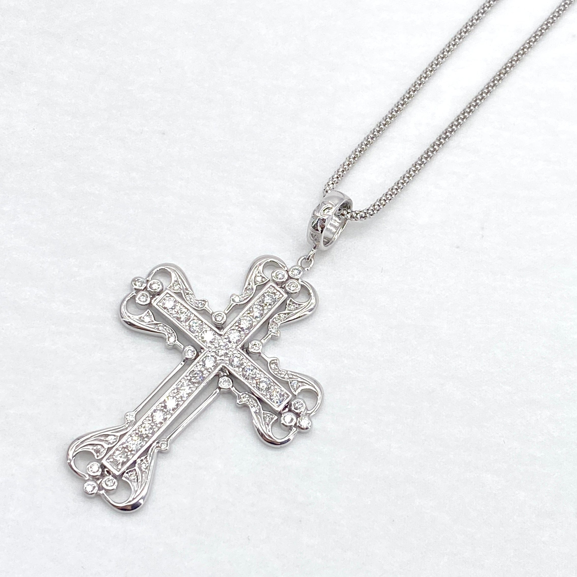 Luxury Promise Japan K18WG Diamond Penneck Necklace, D1.55, 21.5g, 53528