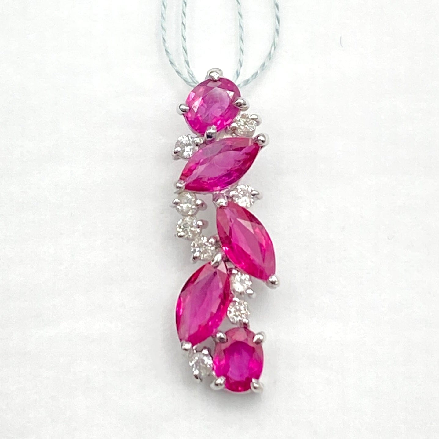 Luxury Promise Japan K18WG Ruby Pendant Top R0.75 D0.18 1.9g sorting 53699