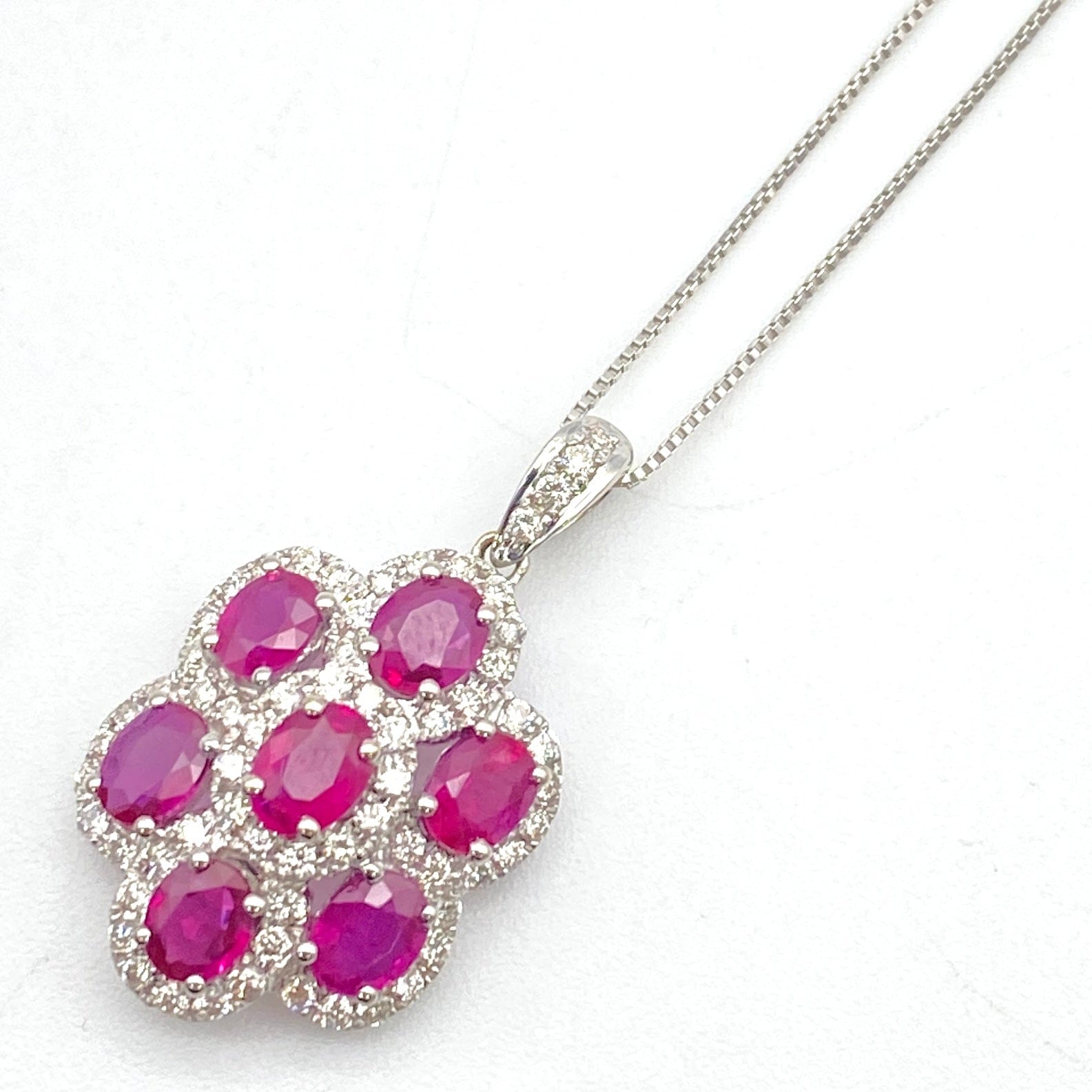 Luxury Promise Japan K18WG Ruby Penneck R2.15 D0.55 4.3g 53633