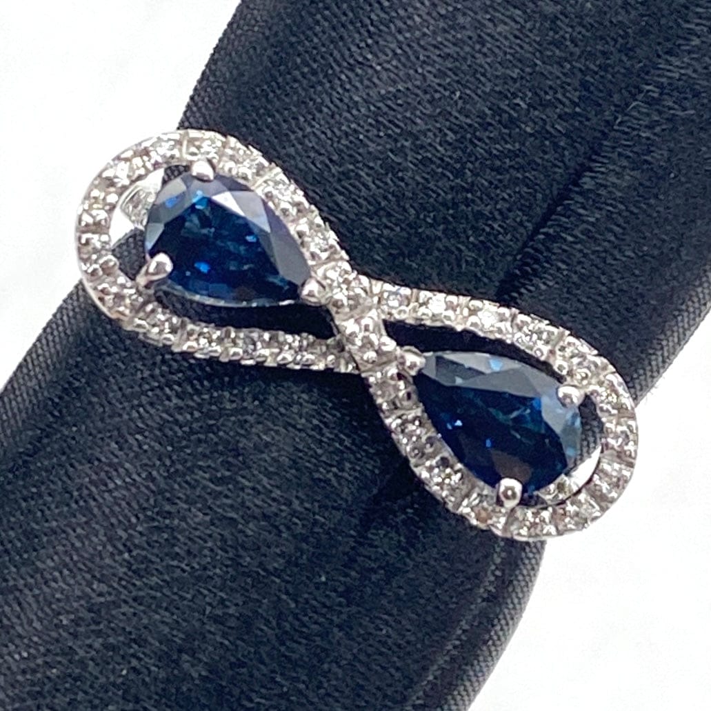 Luxury Promise Japan K18WG Sapphire Ring SA 1.10 DA 0.10 2.6g 25-68429-0 US6.5