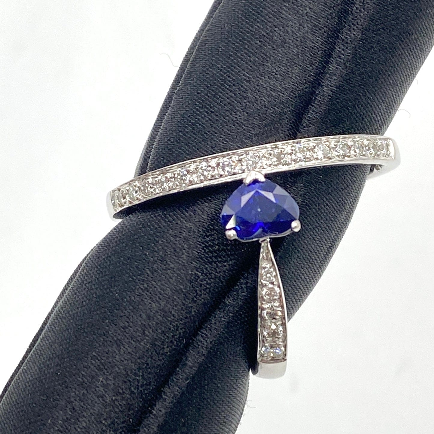 Luxury Promise Japan KARATI K18WG Sapphire Ring S0.76 D0.28 GRJ Sorting 5.4g US8 51649