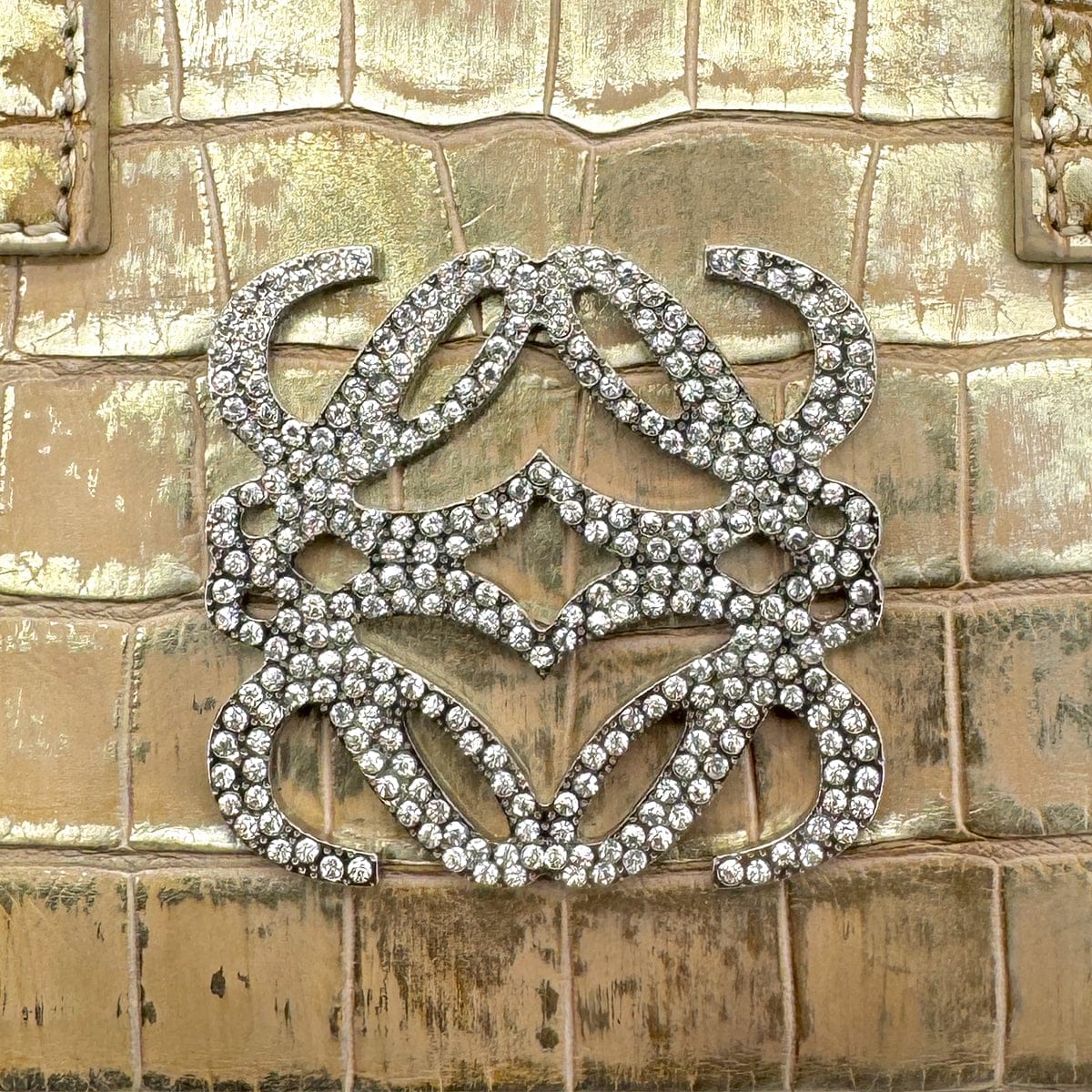 Luxury Promise Japan LOEWE AMAZONA MINI HAND BAG GOLD CROCODILE 90301031