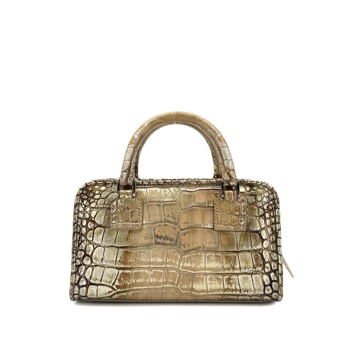Luxury Promise Japan LOEWE AMAZONA MINI HAND BAG GOLD CROCODILE 90301031