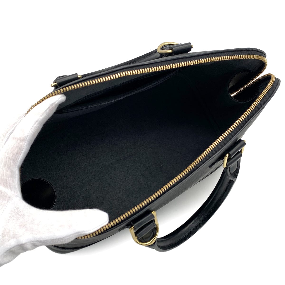 Luxury Promise Japan LOUIS VUITTON EPI ALMA PM HAND BAG NOIR LEATHER M52142 90318287