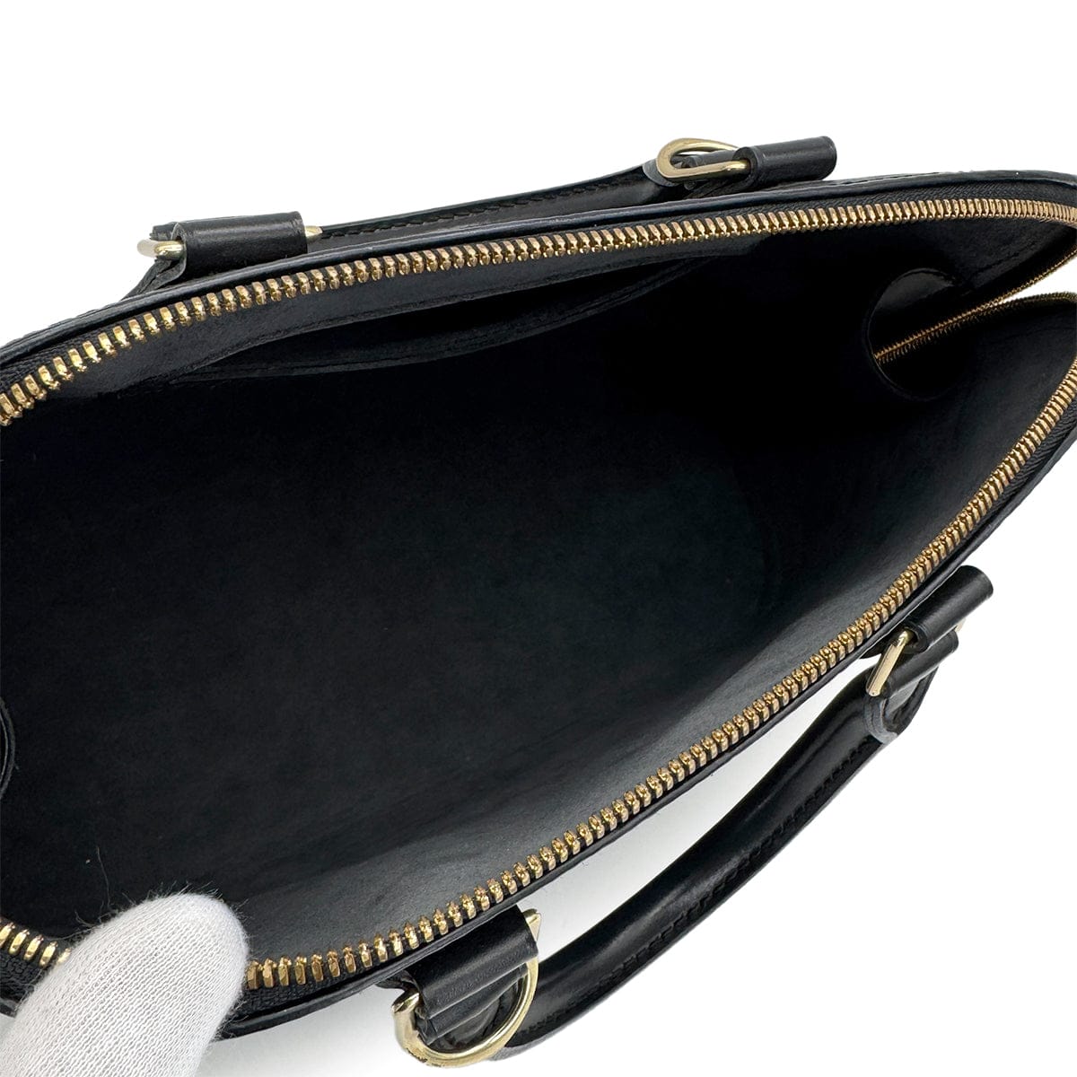 Luxury Promise Japan LOUIS VUITTON EPI ALMA PM HAND SHOULDER BAG NOIR LEATHER M52142 90325332