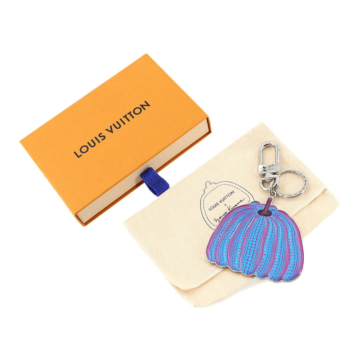 Luxury Promise Japan LOUIS VUITTON LVxYK Key Holder Pumpkin Charm Multicolor Silver M01100 Yayoi Kusama Key Holder Pumpkin Louis Vuitton 90277059