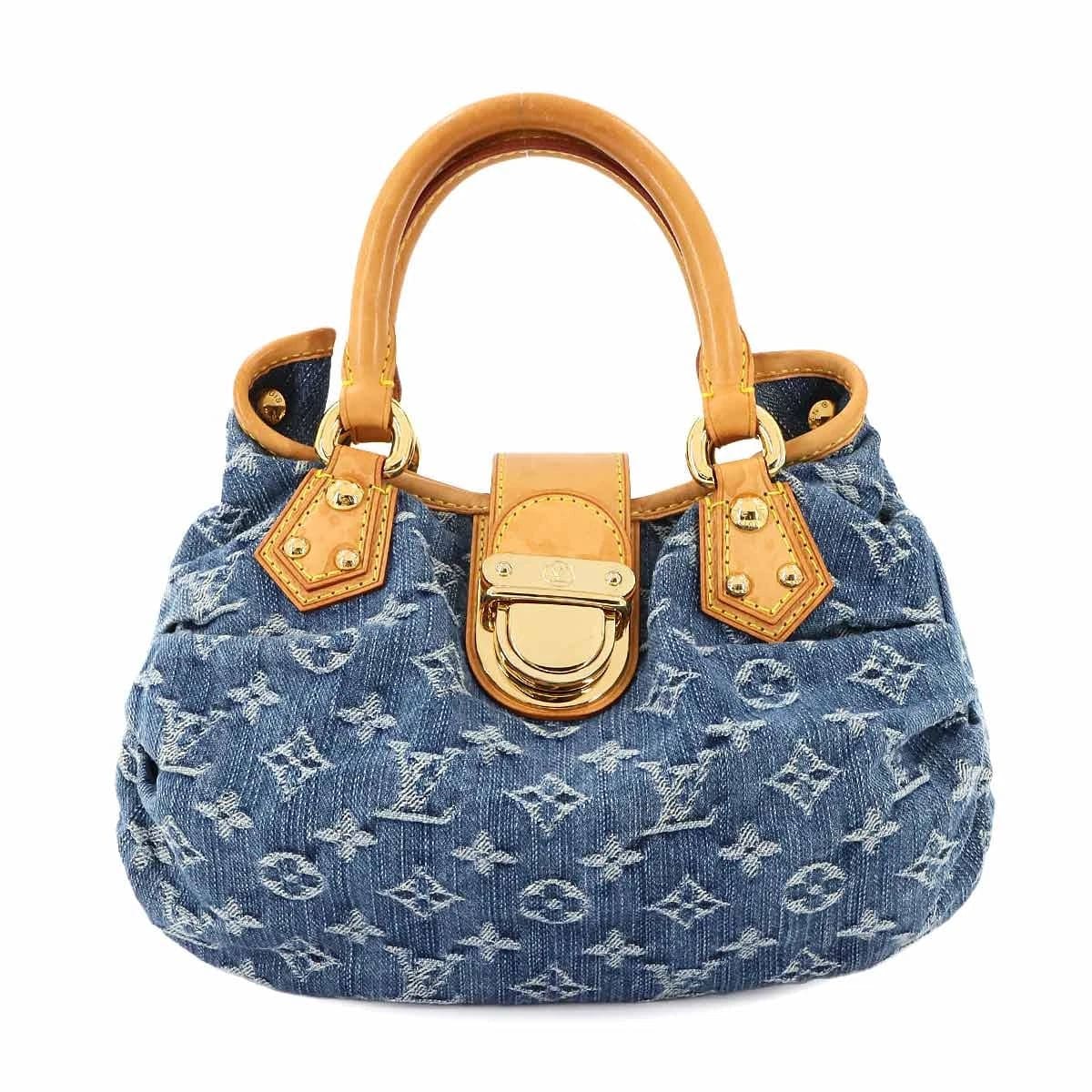Luxury Promise Japan LOUIS VUITTON Monogram Denim Pleaty Hand Bag Canvas Blue M95020 90287603