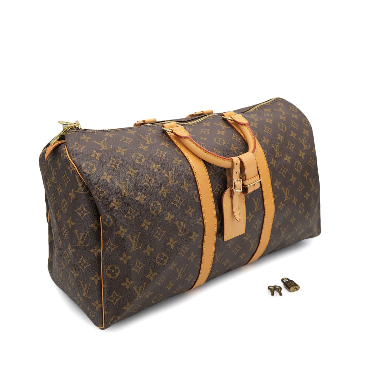 Luxury Promise Japan LOUIS VUITTON MONOGRAM KEEPALL 50 LUGGAGE BROWN M41426 90325325
