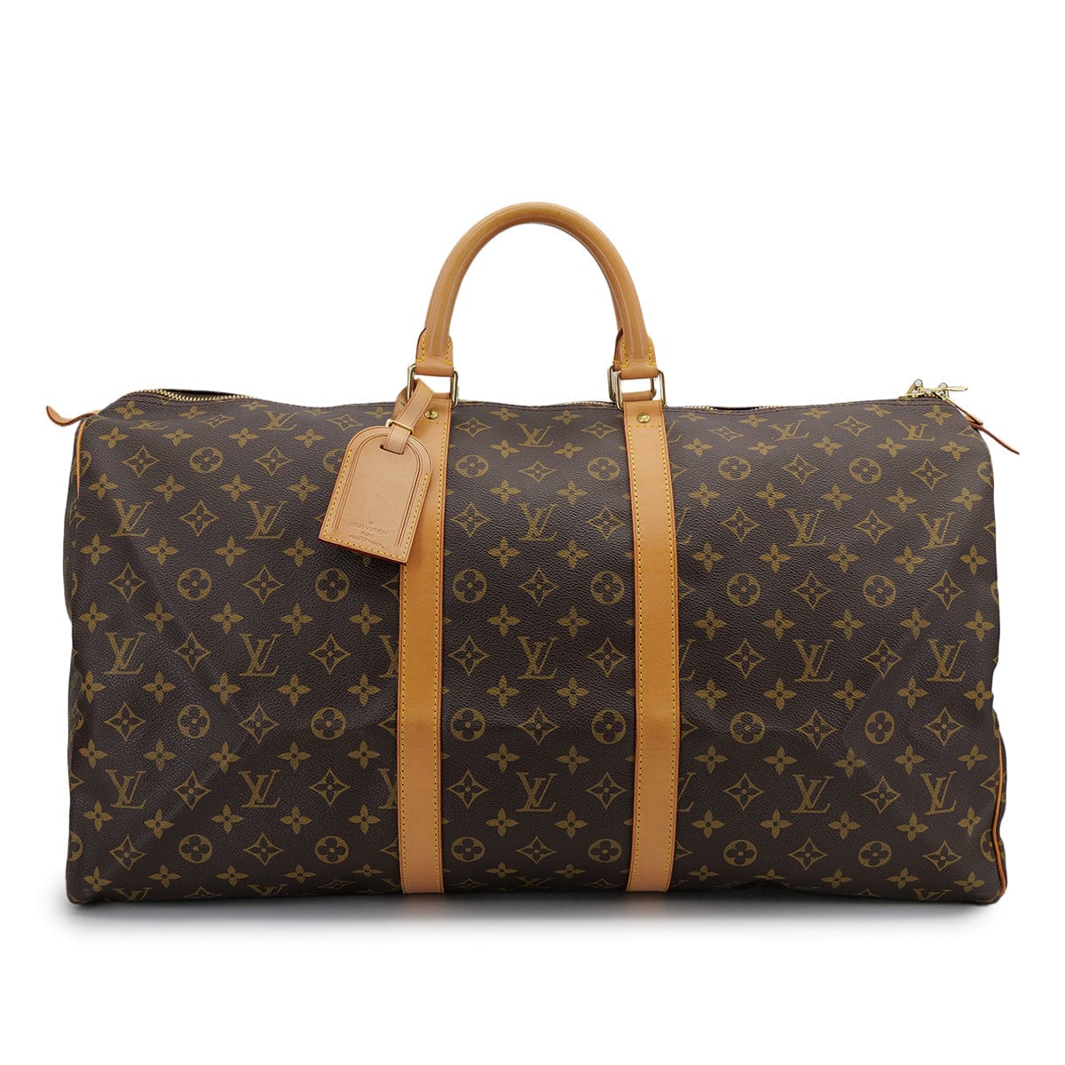Luxury Promise Japan LOUIS VUITTON MONOGRAM KEEPALL 55 LUGGAGE BROWN M41424 90314414
