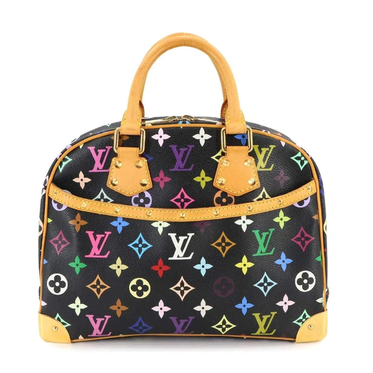 Luxury Promise Japan LOUIS VUITTON Monogram Multicolor Trouville Hand Bag Noir M92662 90279242