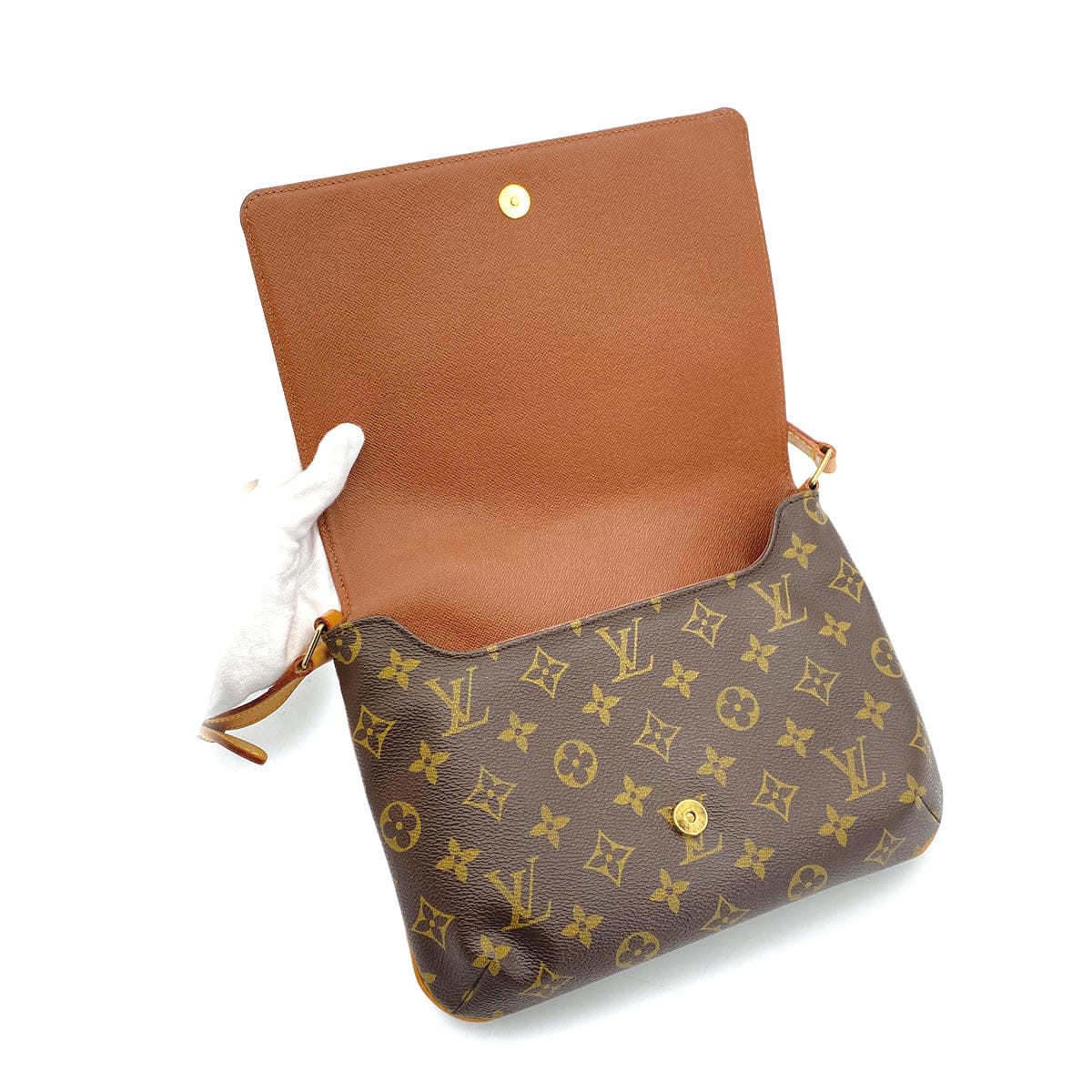 LOUIS VUITTON MONOGRAM MUSETTE TANGO SHORT SHOULDER BAG BROWN