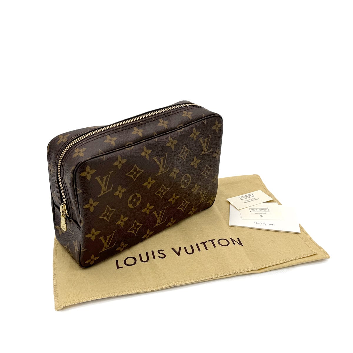 Luxury Promise Japan LOUIS VUITTON MONOGRAM TROUSSE TOILETTE 23 CLUTCH BAG BROWN M47524 90298711