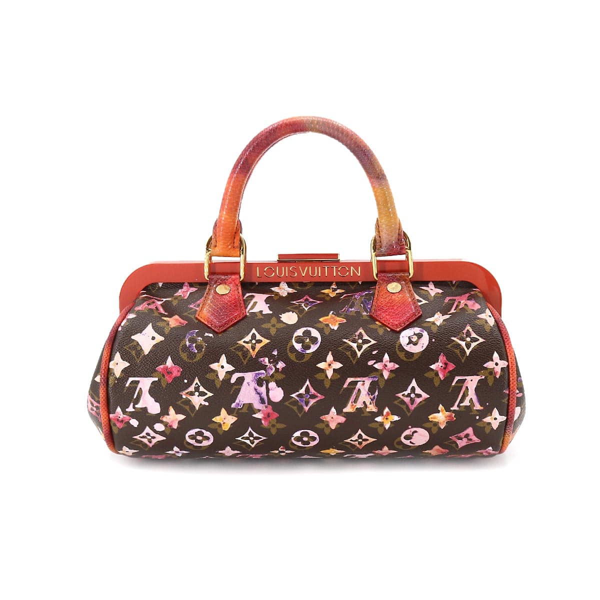 Luxury Promise Japan LOUIS VUITTON Monogram Watercolor Papillon Hand Bag Caron Leather Maroon M95730 Louis Vuitton 90163359