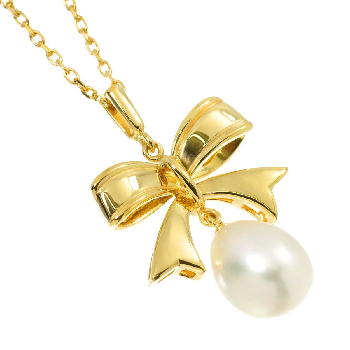 Luxury Promise Japan MIKIMOTO Freshwater Pearl 7.9mm Necklace 38cm K18 YG Yellow Gold 750 Pearl Ribbon Akoya Pearl Necklace MIKIMOTO 90274640