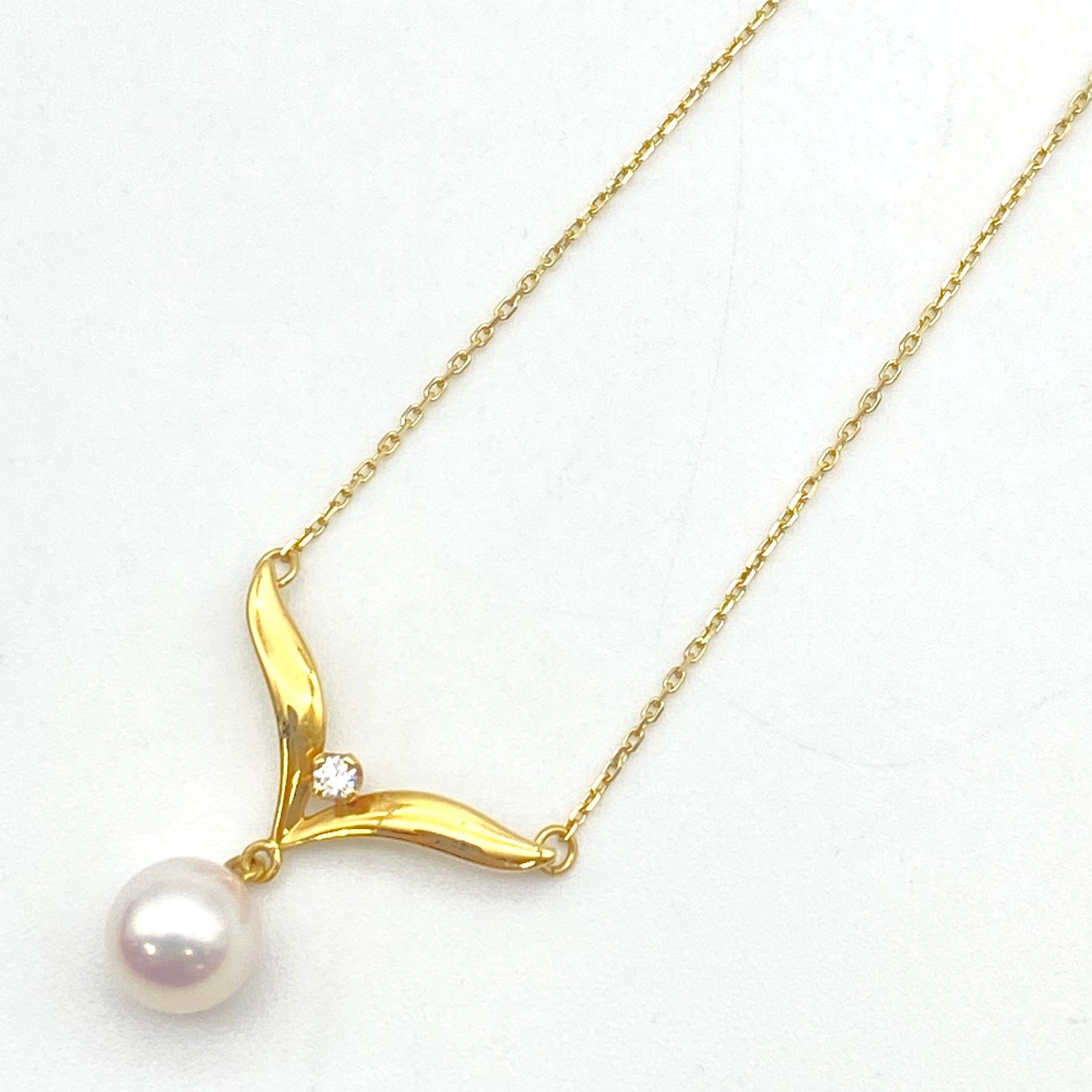 Luxury Promise Japan MIKIMOTO K18 Pearl Necklace, P7.2mm, D2.6g, 53177