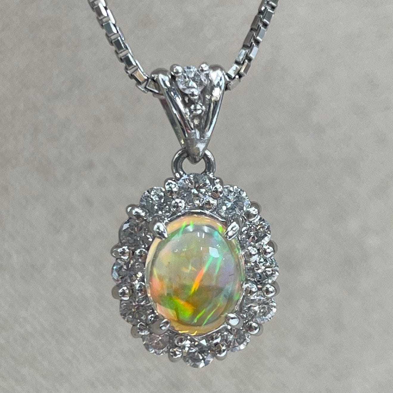 Luxury Promise Japan Necklace  Opal 0.88  Diamond 0.44 7 g 2700041644611