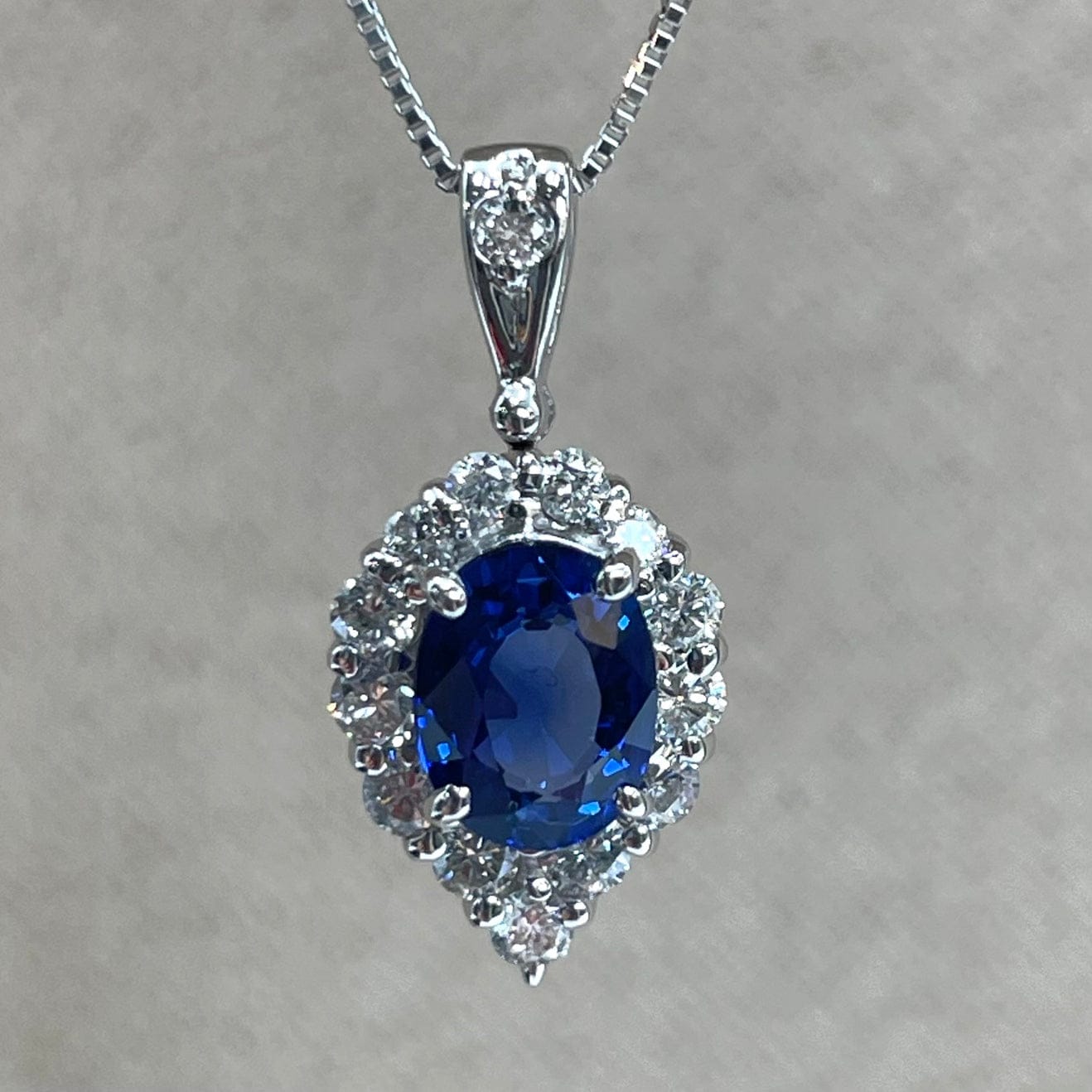 Luxury Promise Japan Necklace  Sapphire 1.15  Diamond 0.35 3 g 2700040294152