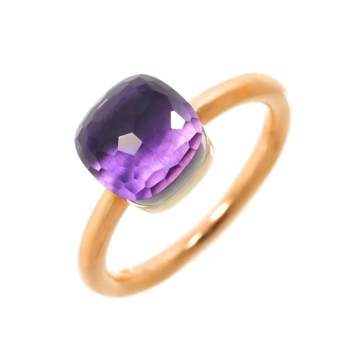Luxury Promise Japan Pomellato Amethyst Ring 18K PG WG 750 7.75-8(US) 90270302