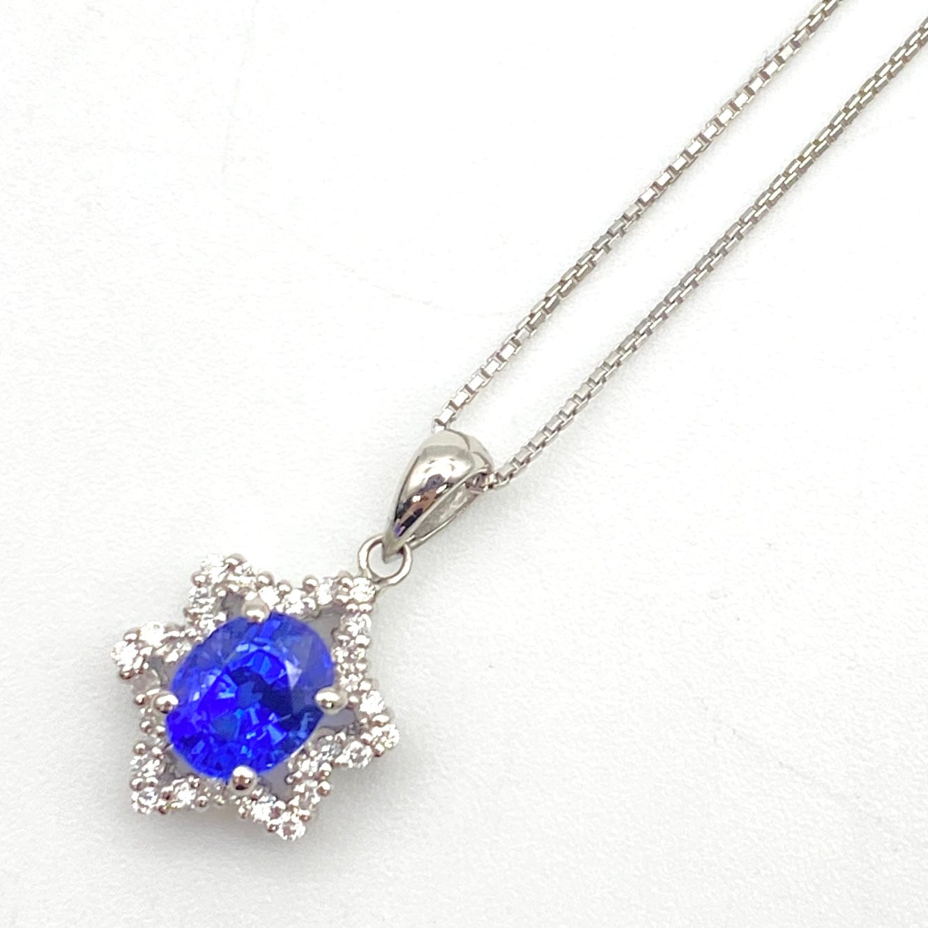Luxury Promise Japan Pt900/850 Tanzanite Penneck TNZ1.27 D0.18 GRJ Sorting 5.4g 52968
