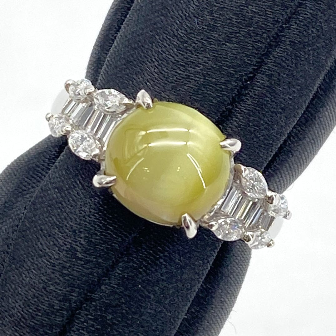 Luxury Promise Japan Pt900 Chrysoberyl Cat's Ring KCA4.22 D0.5 6.5g NGL Certificate US5.25 54133