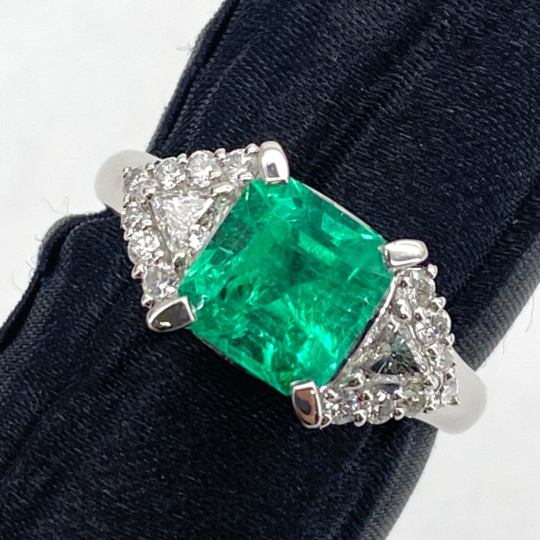 Luxury Promise Japan Pt900 Emerald Ring E1.79 D0.41 6.2g sorting US7 54090