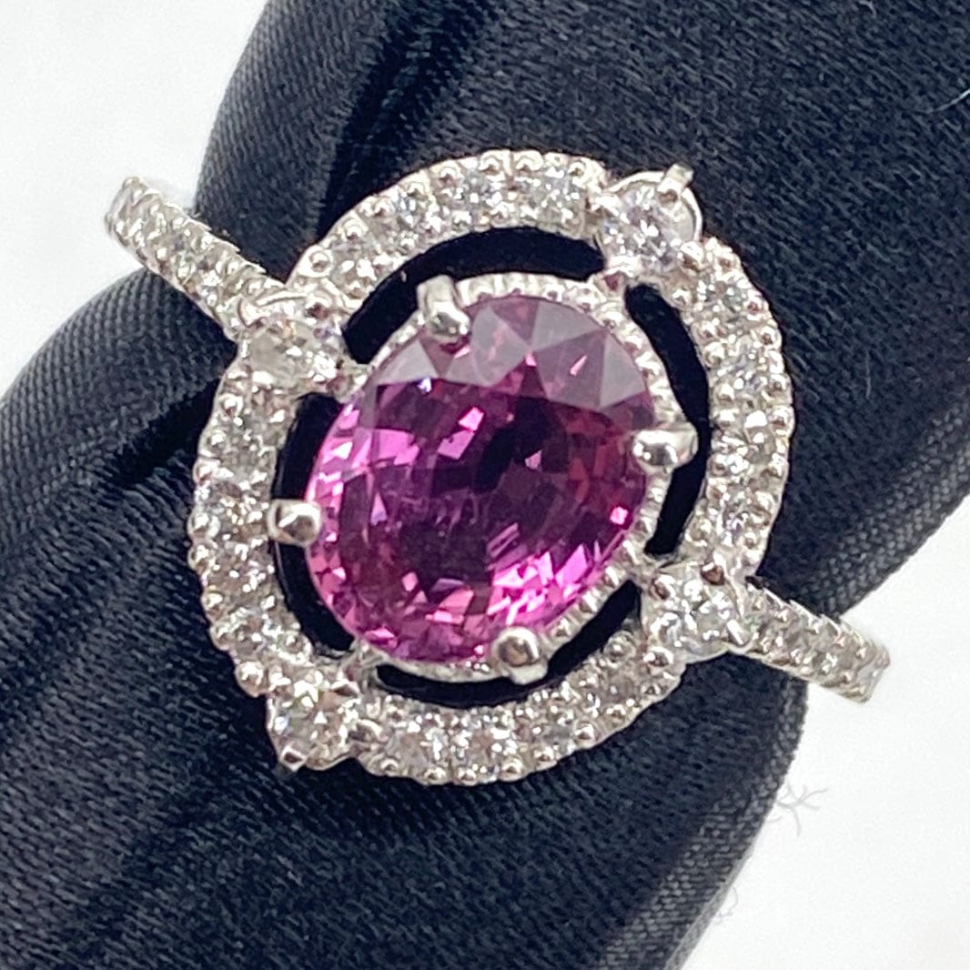Luxury Promise Japan PT900 Pink Sapphire Ring PSA 1.76 DA 0.34 5.2g Center 25-72752-0 US6.5