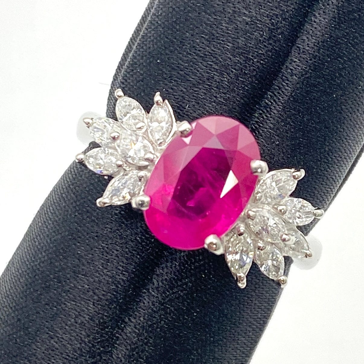 Luxury Promise Japan Pt900 Ruby Ring R2.0 D0.56 Burma/Minor Medium/GIA 6.3g US6.25 51756