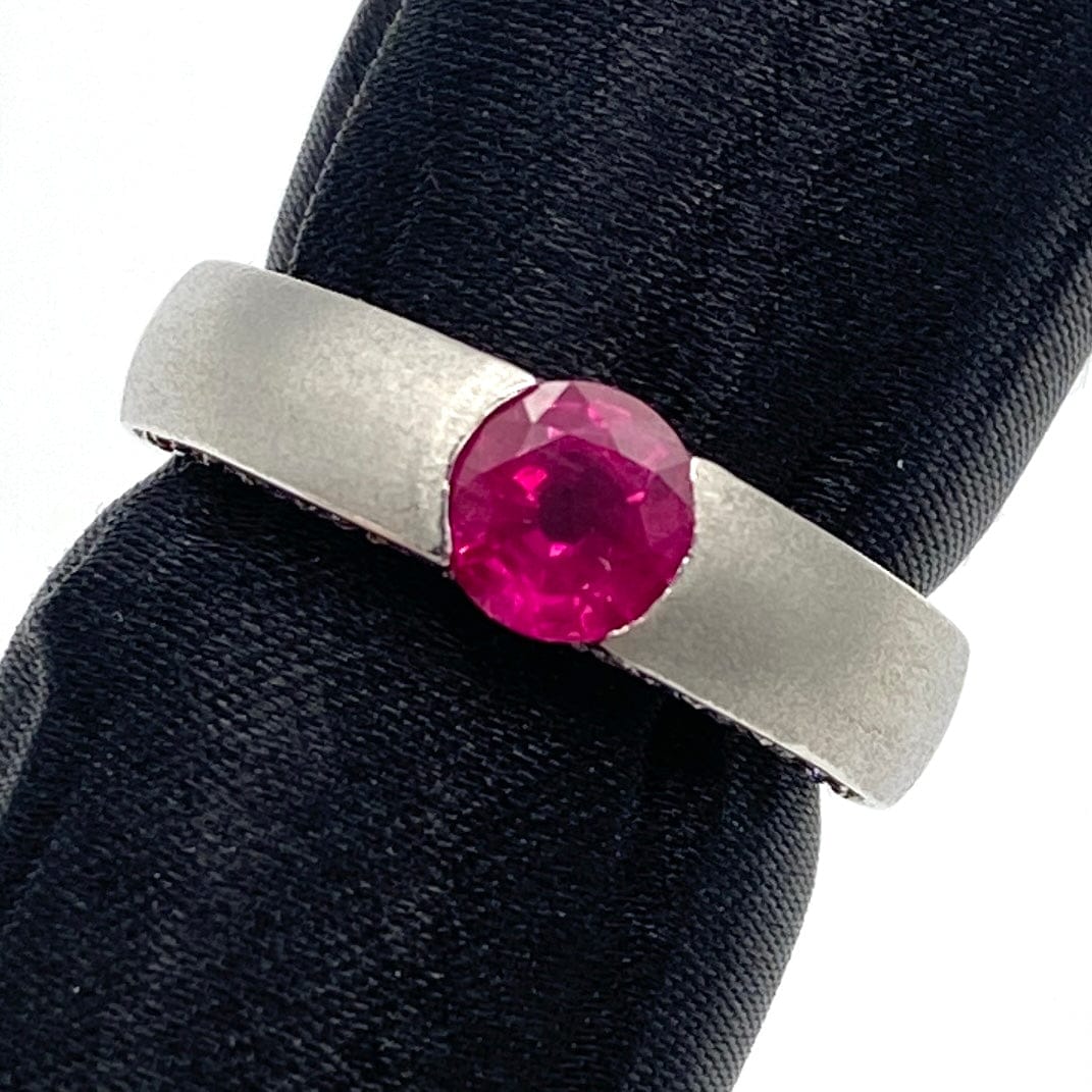 Luxury Promise Japan PT900 Ruby Ring RU 0.80 DA 0.43 8.7g sorting US5.75 25-72880-0