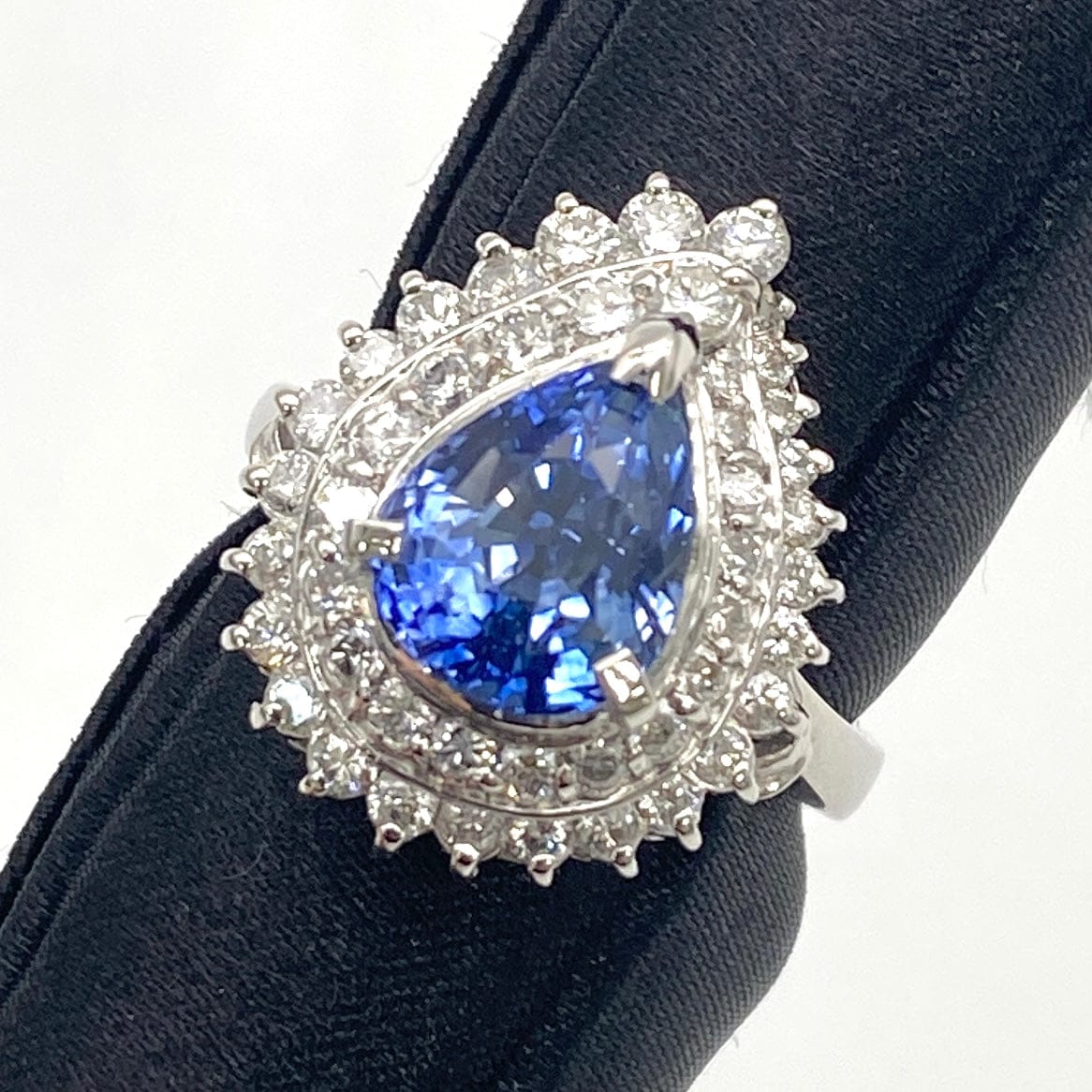 Luxury Promise Japan Pt900 Sapphire Ring S3.866 D1.00 GRJ Sorting 12.3g US5.75 53128