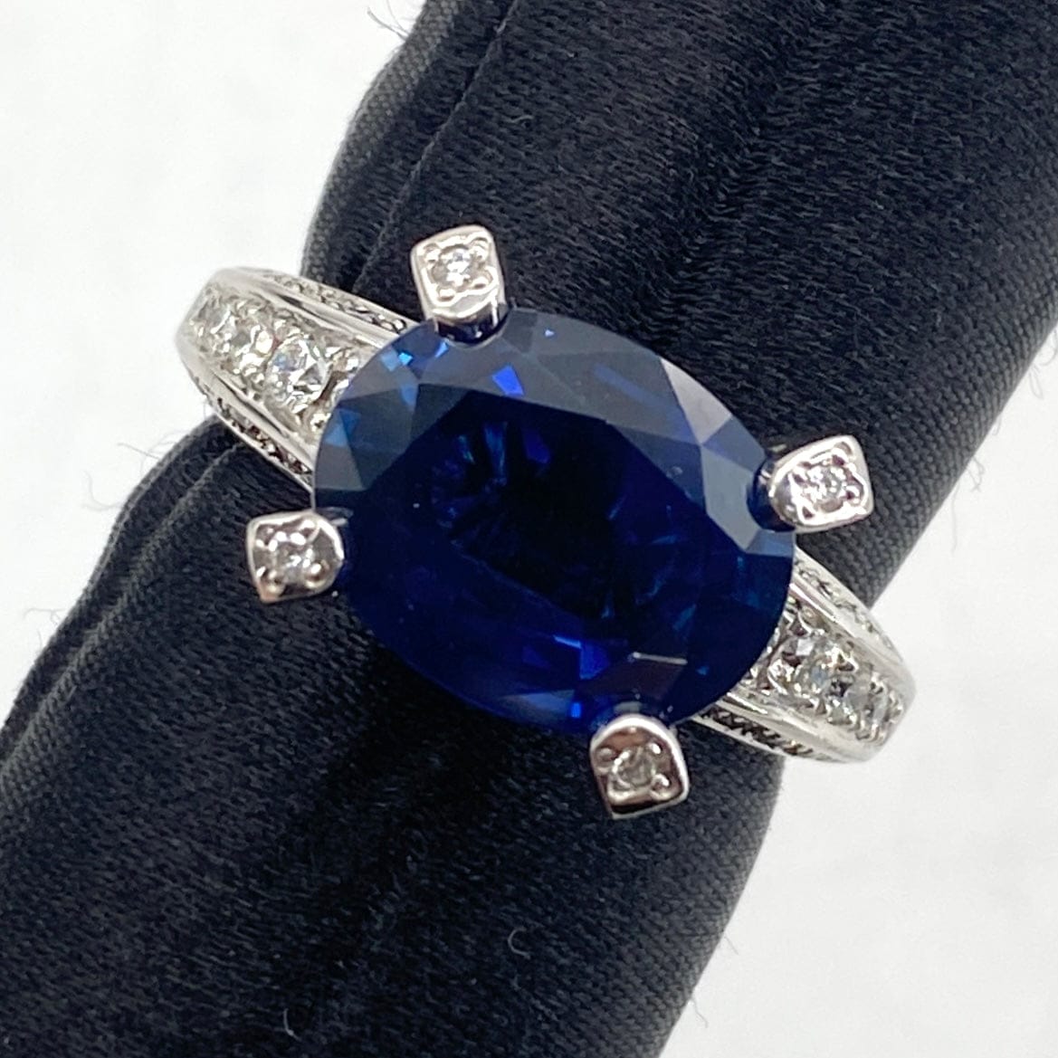 Luxury Promise Japan Pt900 Sapphire Ring S4.14 D0.66 8.2g GRJ US6.25 54113