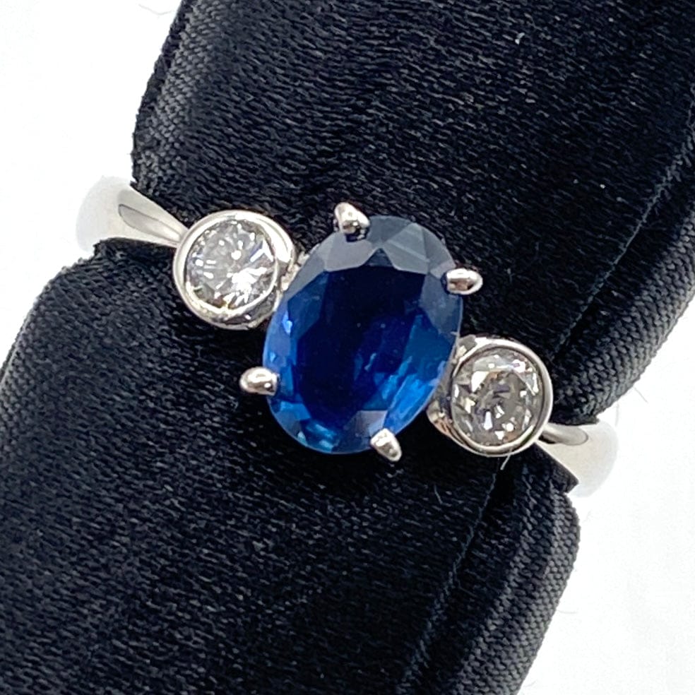 Luxury Promise Japan PT900 Sapphire Ring SA 1.00 DA 0.23 3.2g US5 26-16249-0