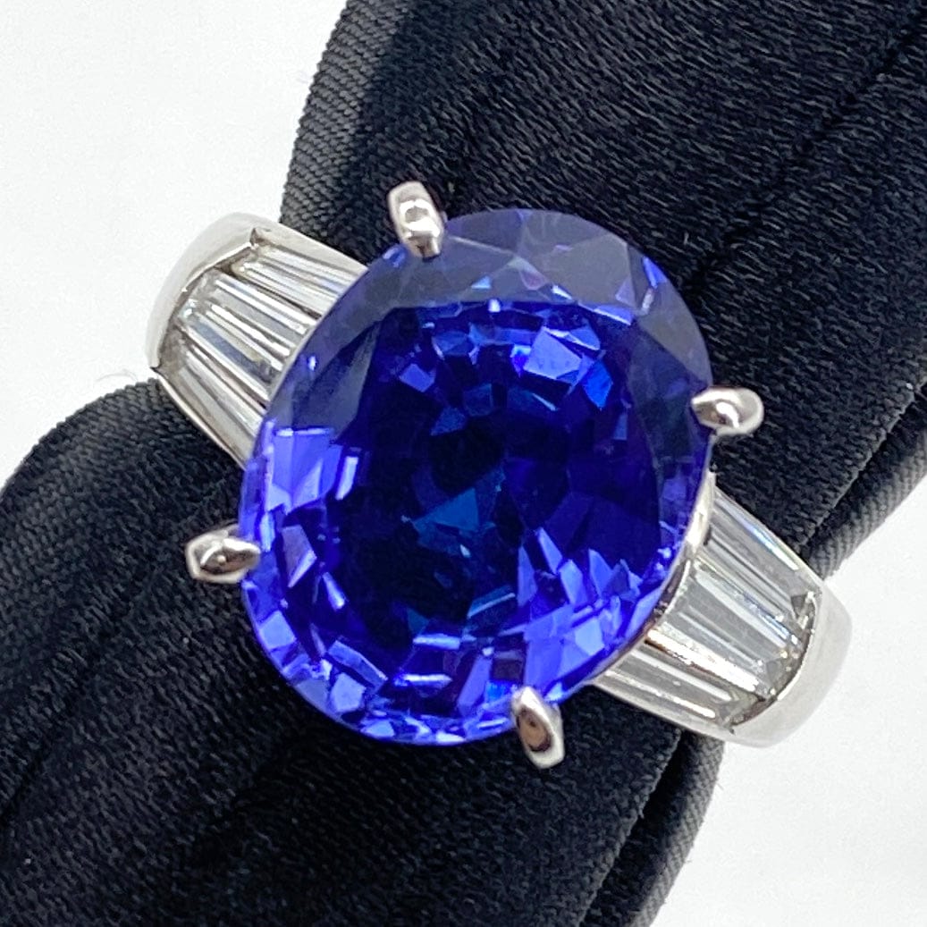 Luxury Promise Japan Pt900 Tanzanite Ring TNZ5.99 D0.62 8g GRJsorting US6 53456