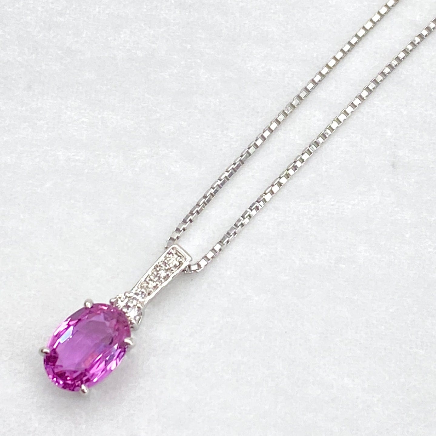 Luxury Promise Japan Pt950/850 Pink Sapphire Penneck PS1.3 D0.03 3.6g GRJ 54392
