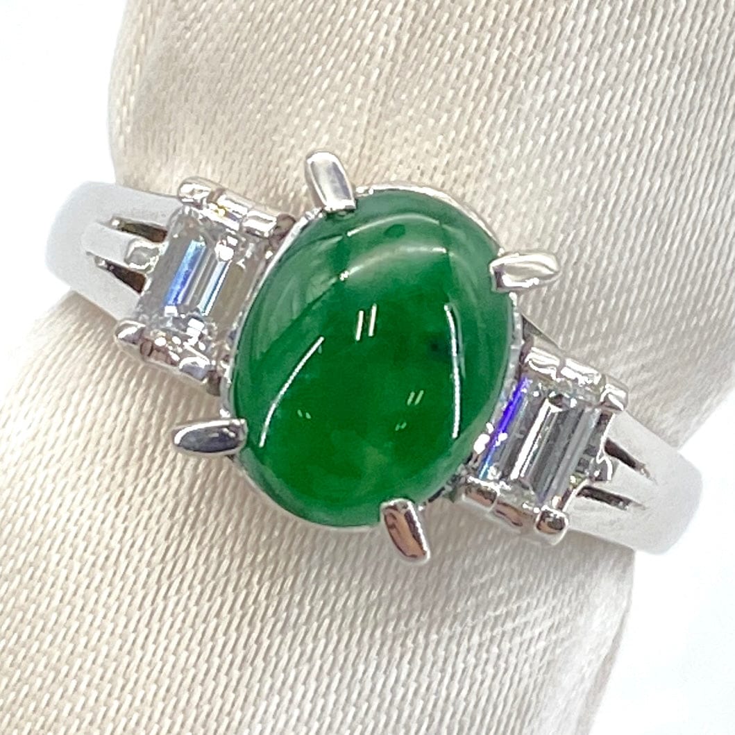 Luxury Promise Japan Ring   Jade 1.16  Diamond 0.288 5 g 2700040655335