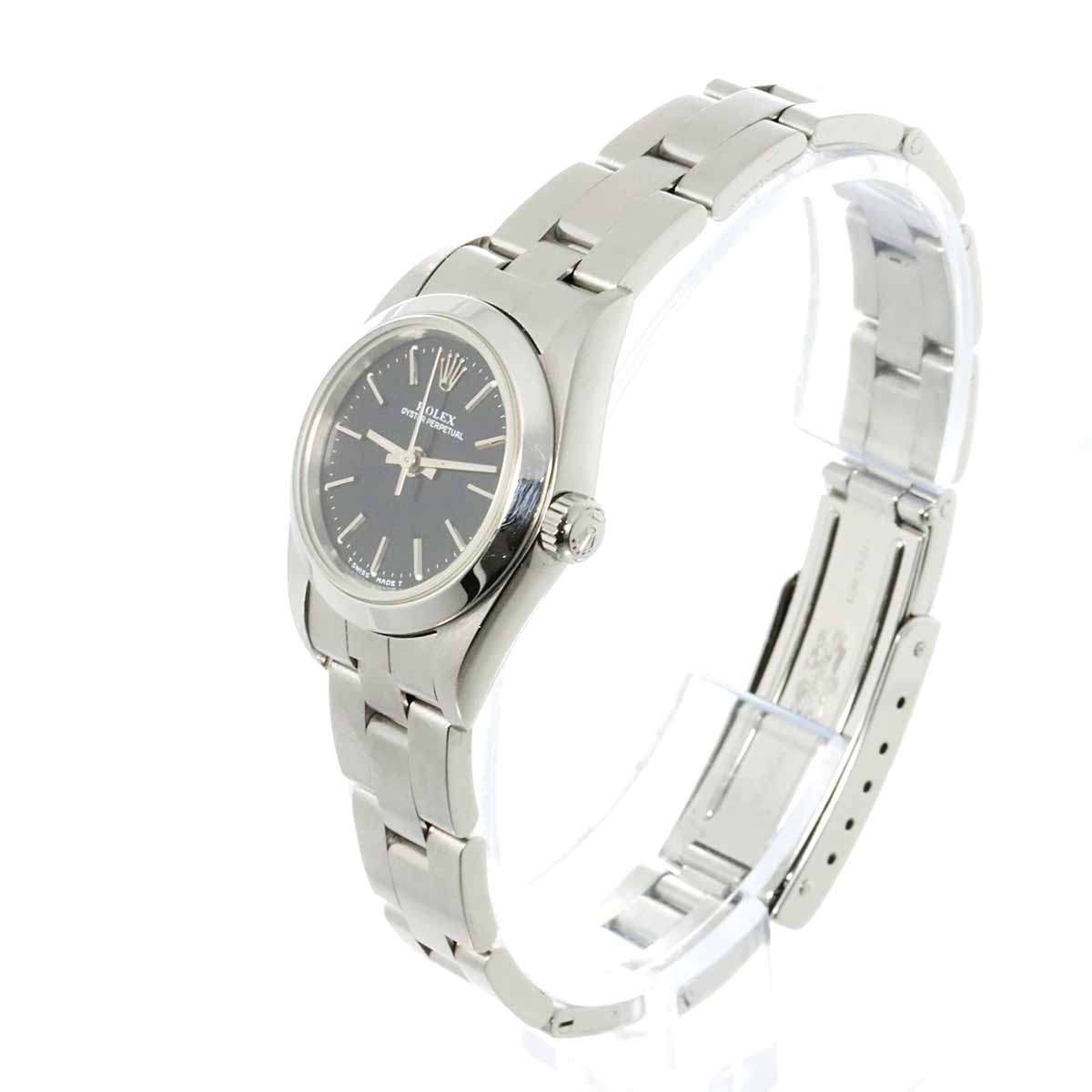 Luxury Promise Japan ROLEX Oyster Perpetual 76080 A Series Ladies Watch Black Automatic Self-Winding Watch Oyster perpetual Rolex 90276859