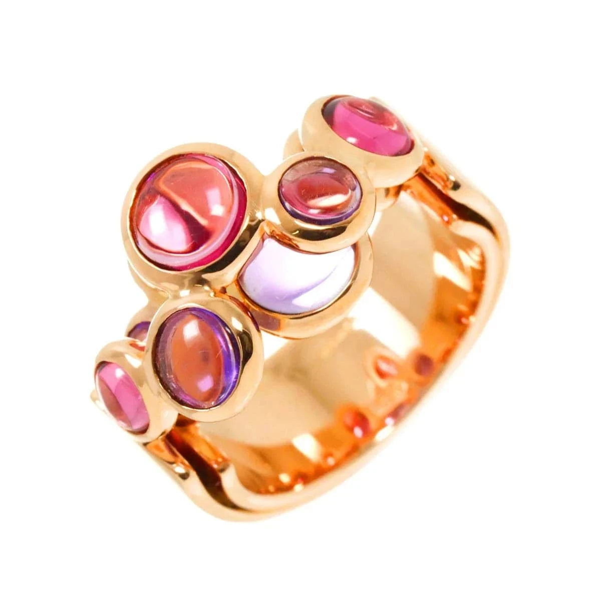 Luxury Promise Japan RUGIADA Amethyst Quartz Ring 18K PG 750 Size5.25(US) 90283846