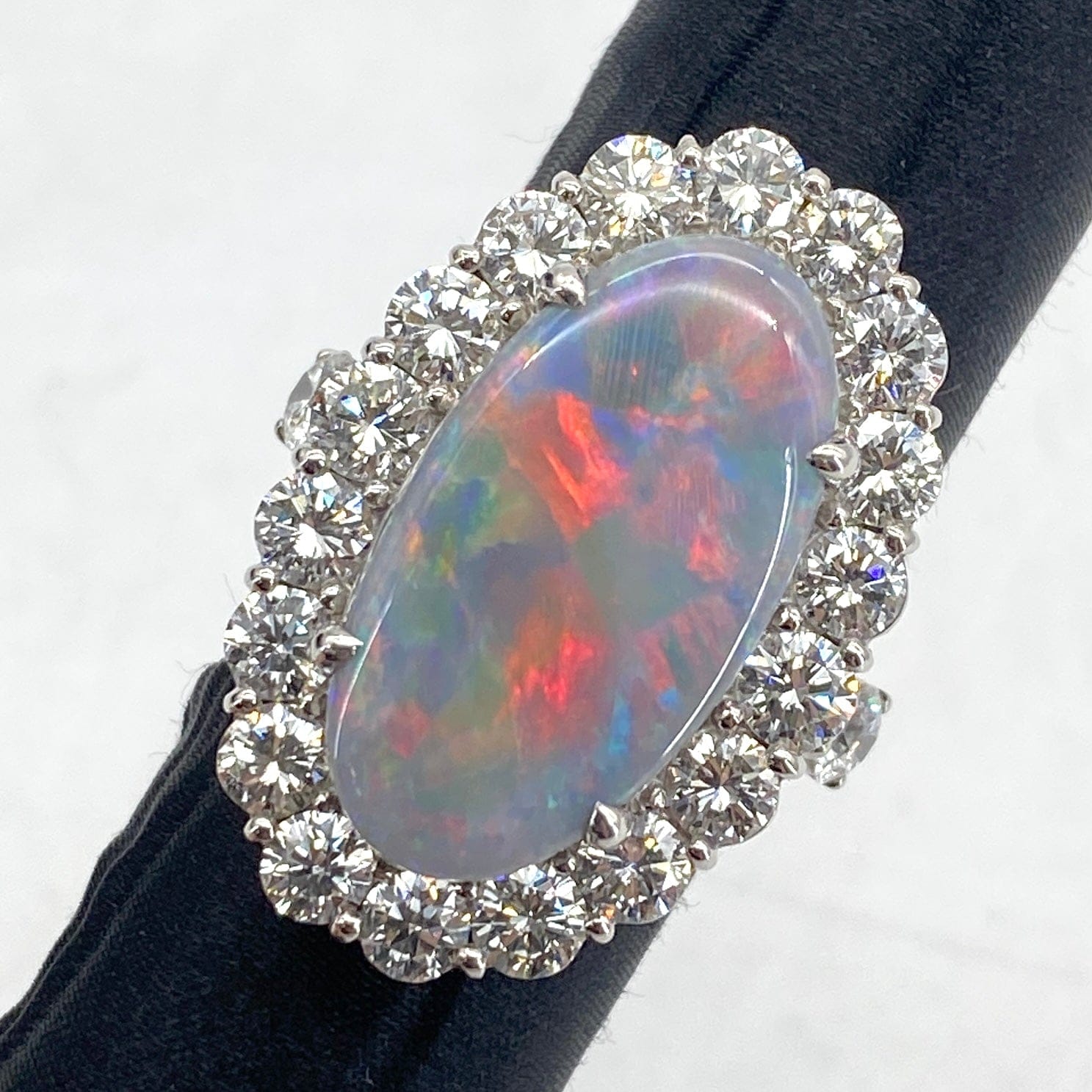 Luxury Promise Japan See Grade 900 Opal Ring OP10.97 D5.08 24.8g sorting*10 US7.25 US10 54119